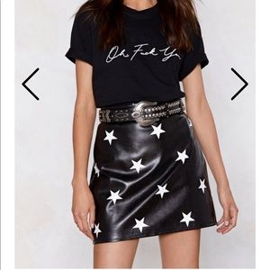 True Star Faux Leather Mini Skirt